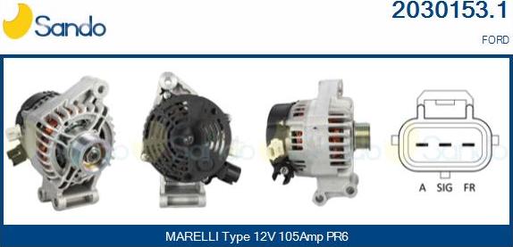 Sando 2030153.1 - Alternator autospares.lv