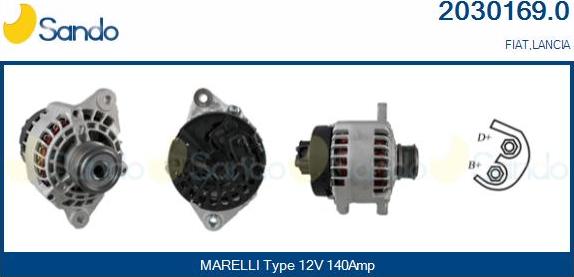 Sando 2030169.0 - Alternator autospares.lv