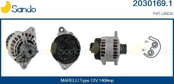 Sando 2030169.1 - Alternator autospares.lv