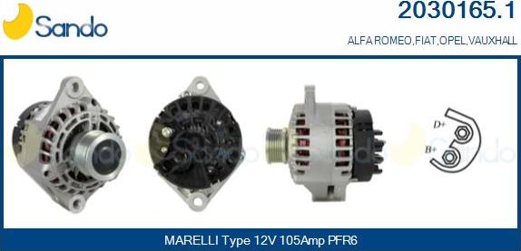 Sando 2030165.1 - Alternator autospares.lv