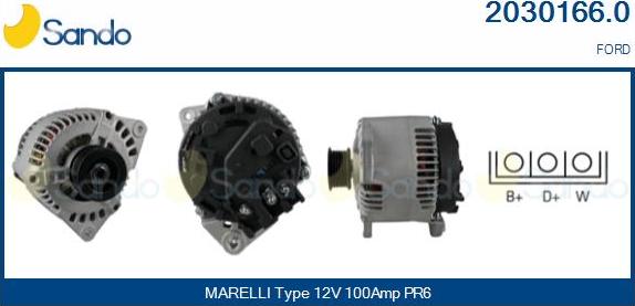 Sando 2030166.0 - Alternator autospares.lv