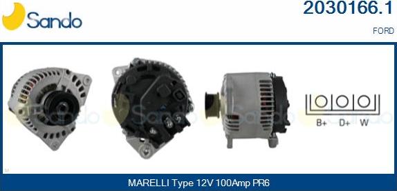 Sando 2030166.1 - Alternator autospares.lv