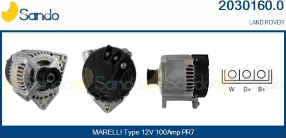 Sando 2030160.0 - Alternator autospares.lv