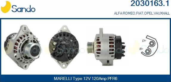 Sando 2030163.1 - Alternator autospares.lv