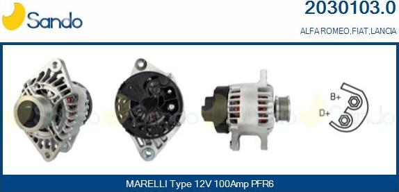 Sando 2030103.0 - Alternator autospares.lv