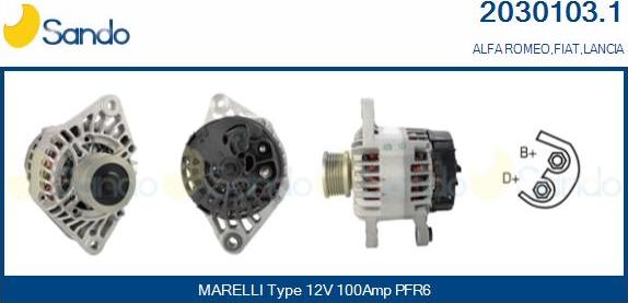 Sando 2030103.1 - Alternator autospares.lv