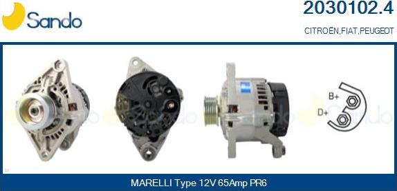 Sando 2030102.4 - Alternator autospares.lv