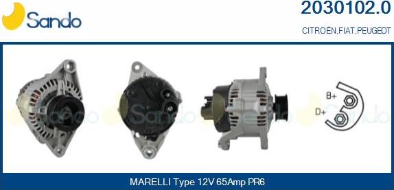 Sando 2030102.0 - Alternator autospares.lv