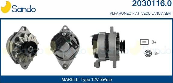 Sando 2030116.0 - Alternator autospares.lv