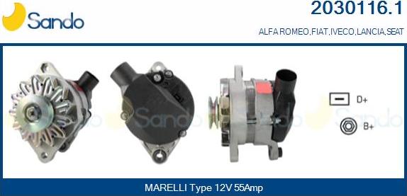 Sando 2030116.1 - Alternator autospares.lv