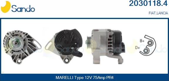 Sando 2030118.4 - Alternator autospares.lv