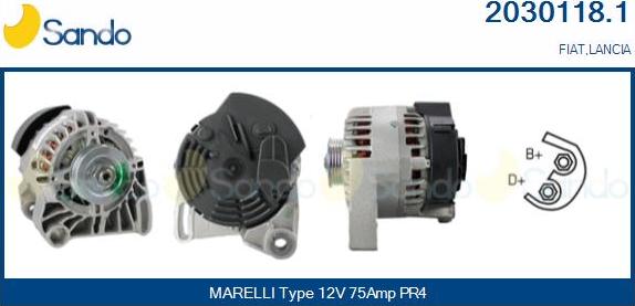 Sando 2030118.1 - Alternator autospares.lv