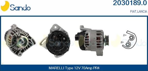 Sando 2030189.0 - Alternator autospares.lv