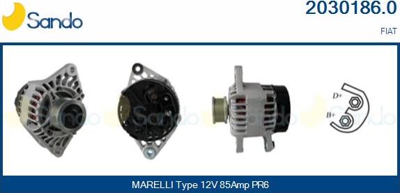 Sando 2030186.0 - Alternator autospares.lv