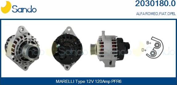 Sando 2030180.0 - Alternator autospares.lv