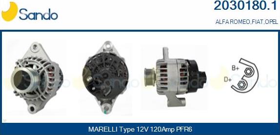 Sando 2030180.1 - Alternator autospares.lv