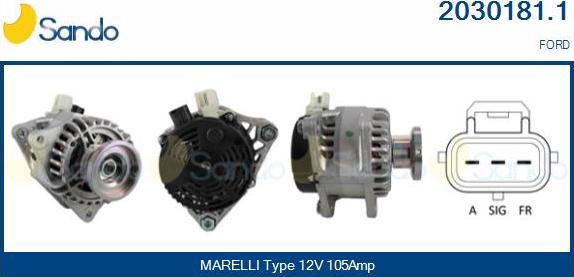 Sando 2030181.1 - Alternator autospares.lv