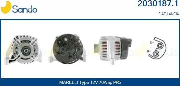 Sando 2030187.1 - Alternator autospares.lv