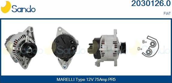 Sando 2030126.0 - Alternator autospares.lv