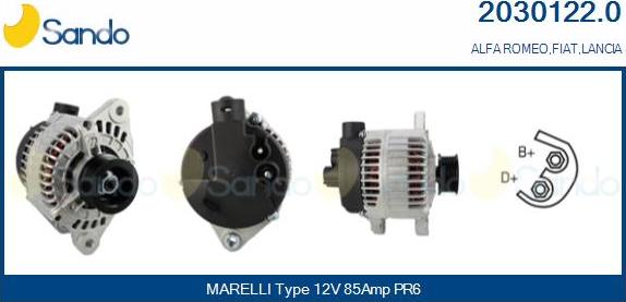 Sando 2030122.0 - Alternator autospares.lv