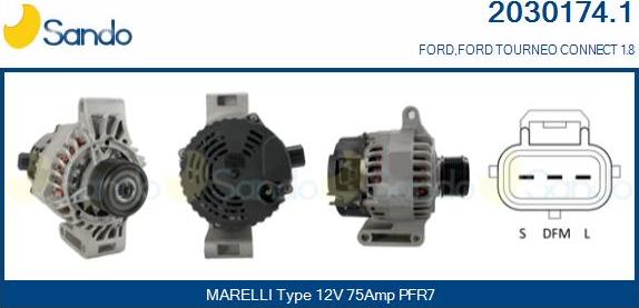 Sando 2030174.1 - Alternator autospares.lv