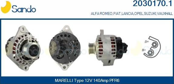 Sando 2030170.1 - Alternator autospares.lv