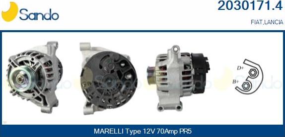 Sando 2030171.4 - Alternator autospares.lv