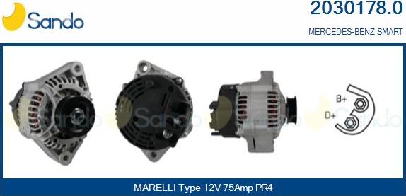 Sando 2030178.0 - Alternator autospares.lv