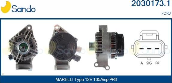 Sando 2030173.1 - Alternator autospares.lv