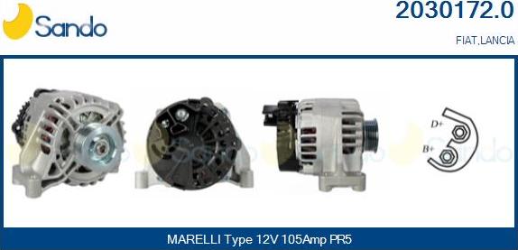 Sando 2030172.0 - Alternator autospares.lv