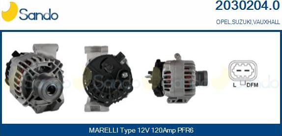 Sando 2030204.0 - Alternator autospares.lv