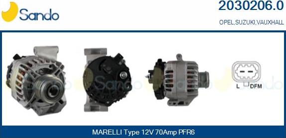 Sando 2030206.0 - Alternator autospares.lv