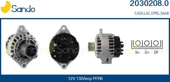 Sando 2030208.0 - Alternator autospares.lv