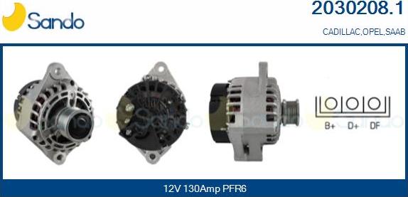 Sando 2030208.1 - Alternator autospares.lv