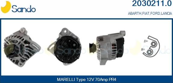 Sando 2030211.0 - Alternator autospares.lv