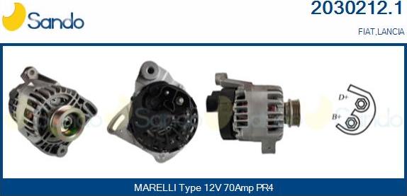 Sando 2030212.1 - Alternator autospares.lv