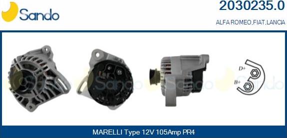 Sando 2030235.0 - Alternator autospares.lv