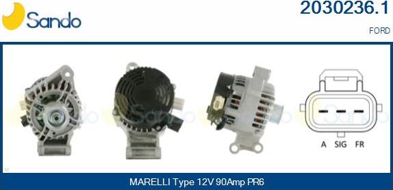 Sando 2030236.1 - Alternator autospares.lv