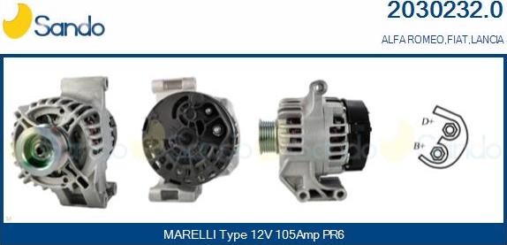 Sando 2030232.0 - Alternator autospares.lv