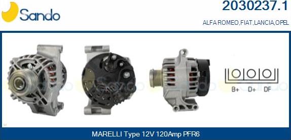 Sando 2030237.1 - Alternator autospares.lv