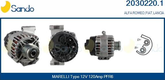 Sando 2030220.1 - Alternator autospares.lv