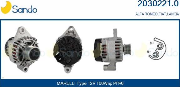 Sando 2030221.0 - Alternator autospares.lv