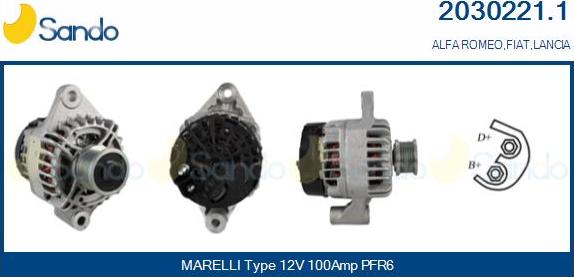 Sando 2030221.1 - Alternator autospares.lv