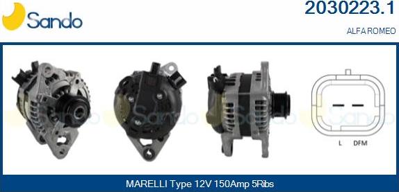 Sando 2030223.1 - Alternator autospares.lv