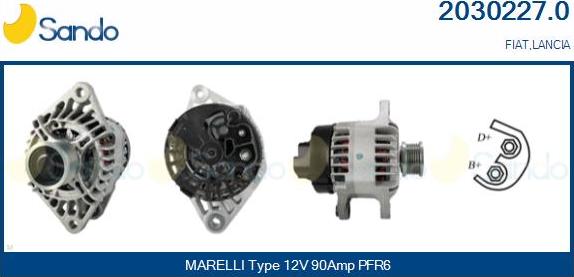 Sando 2030227.0 - Alternator autospares.lv