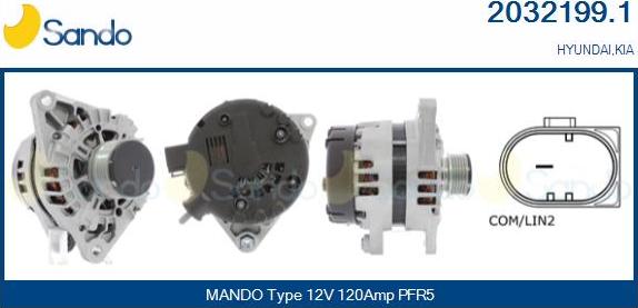 Sando 2032199.1 - Alternator autospares.lv