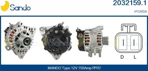 Sando 2032159.1 - Alternator autospares.lv