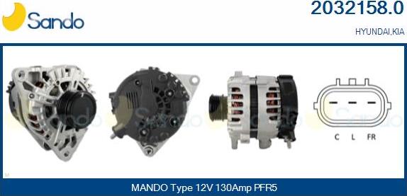 Sando 2032158.0 - Alternator autospares.lv