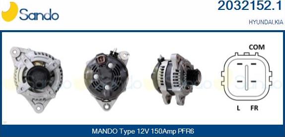 Sando 2032152.1 - Alternator autospares.lv