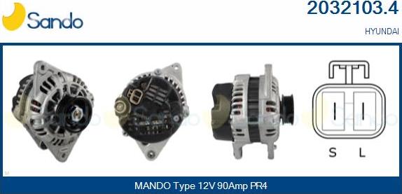 Sando 2032103.4 - Alternator autospares.lv